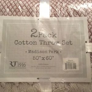 2 Pack Cotton Throw Set Mauve